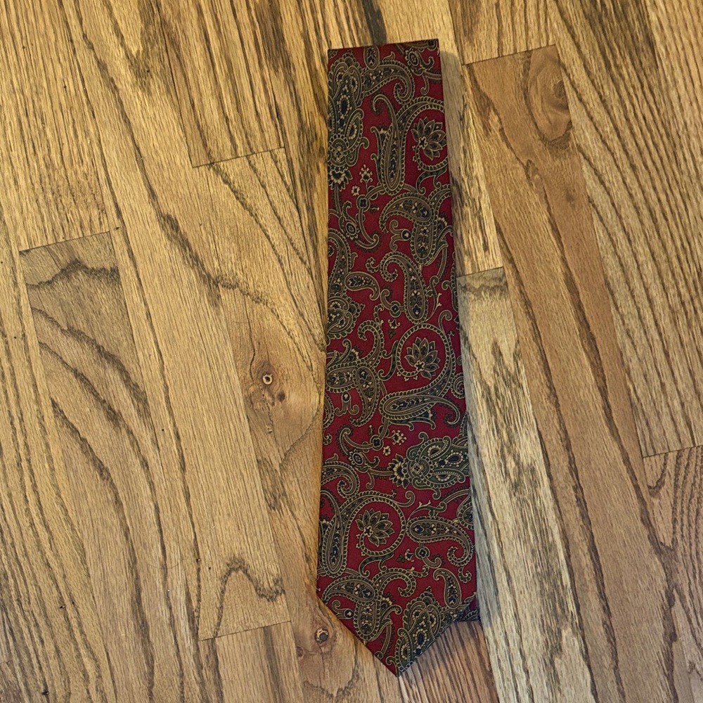 Coach Red Paisley Silk Tie